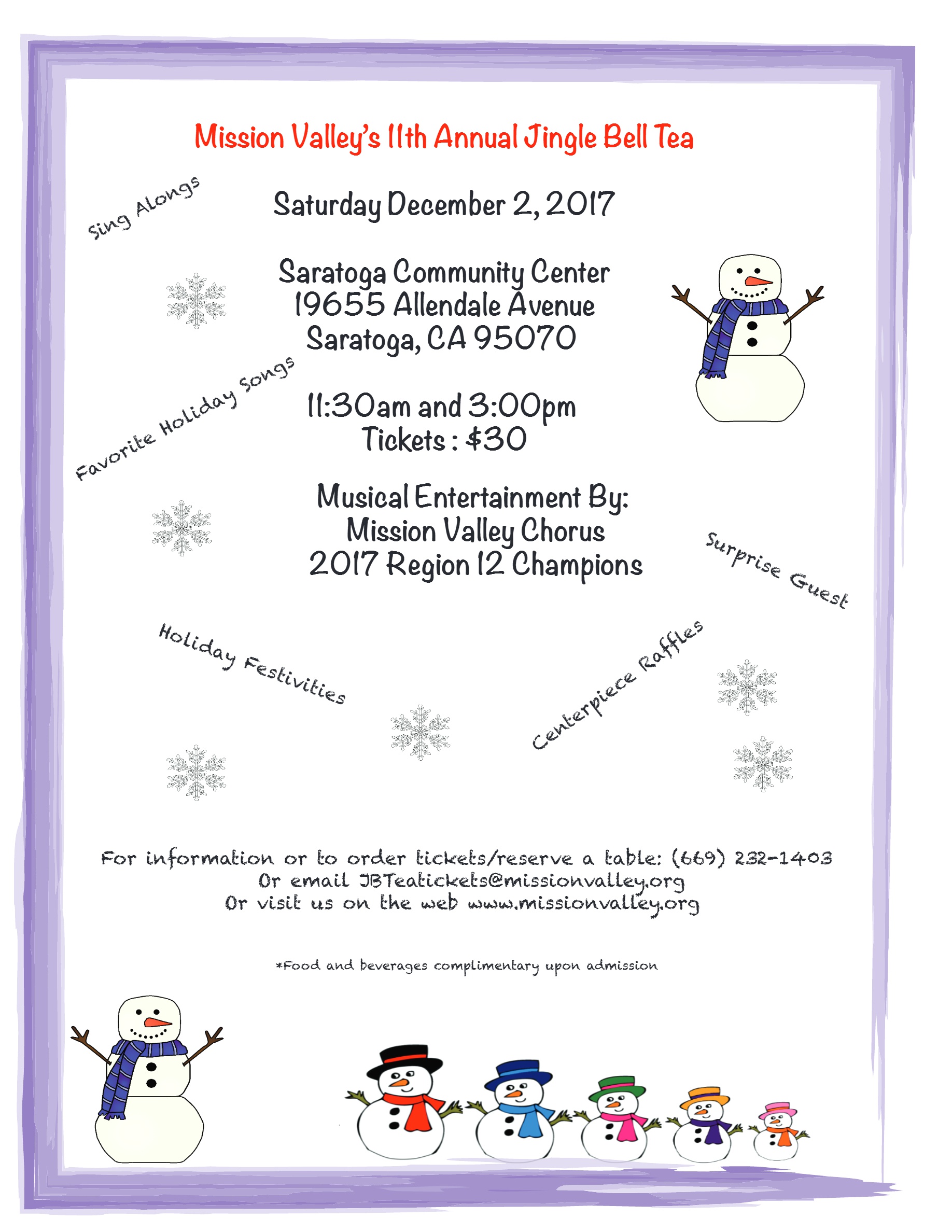 MVC Jingle Bell Tea Flyer